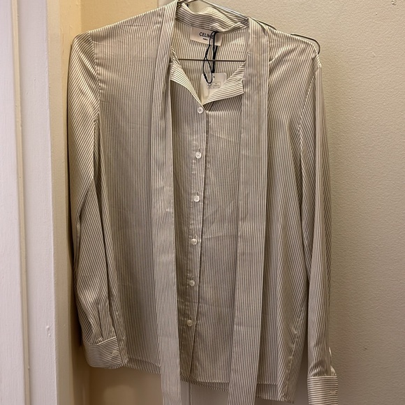 Celine silk striped button up shirt - Picture 5 of 8